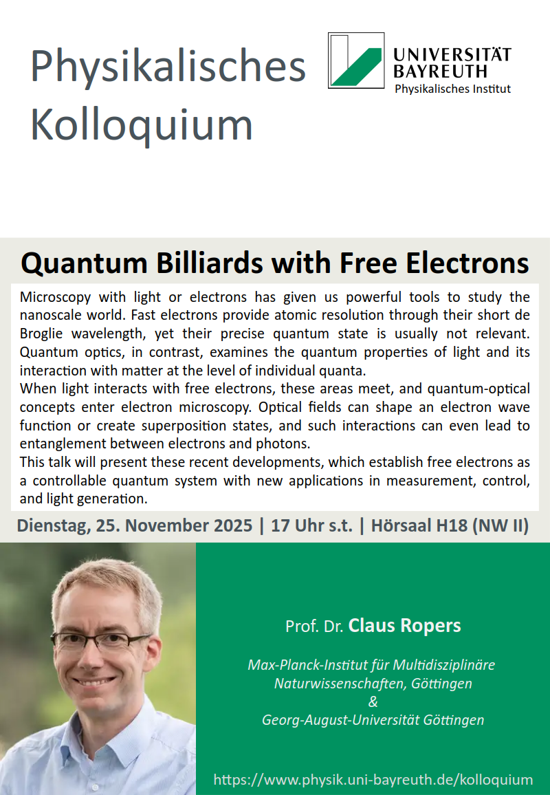 Physikalisches Kolloquium am 25. November 2025