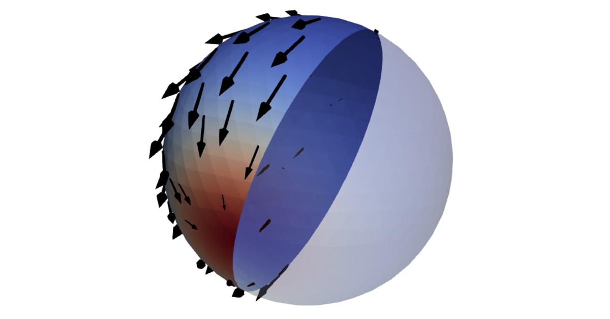 Momentaufnahme aus der Computersimulation der Zellwand einer kugelförmigen Zelle / Snapshot from a computer simulation of the cell wall of a spherical cell.