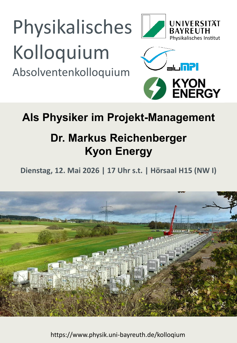 Physikalisches Absolventenkolloquium am 12. Mai